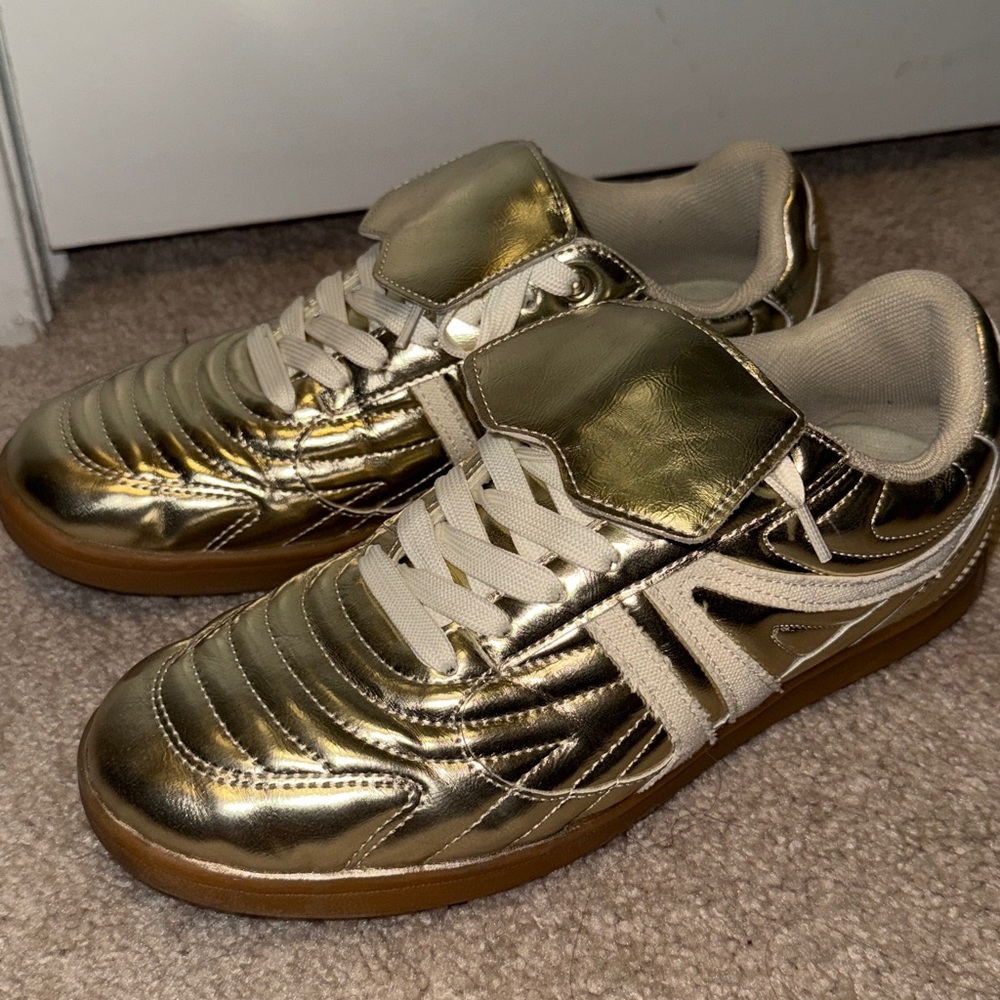 Steve Madden Madrid Metallic Gold Sneakers